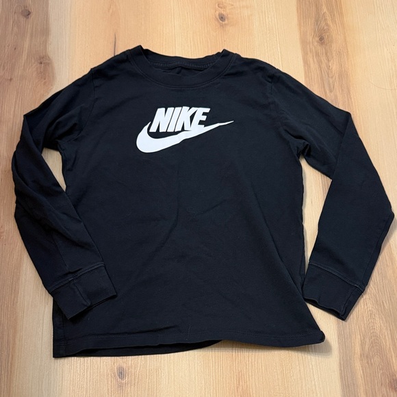 Nike Other - Nike Black Long Sleeve Tee with White Swoosh and Logo